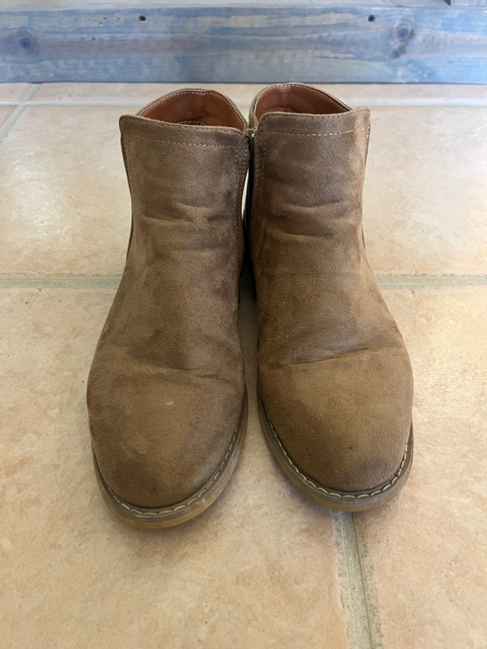 Seven7 Suede Ankle Boots in Light Brown